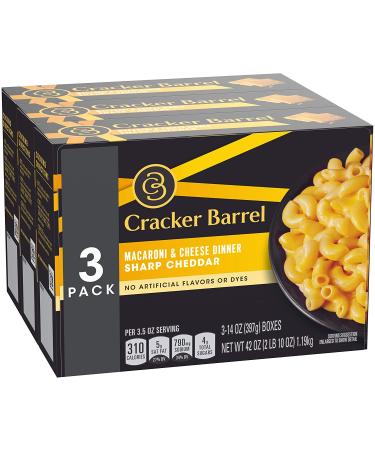 Cracker Barrel Sharp Cheddar Mac & Cheese Dinner - 3 Pack, 14 oz Boxes - Buy Online on GoSupps.com