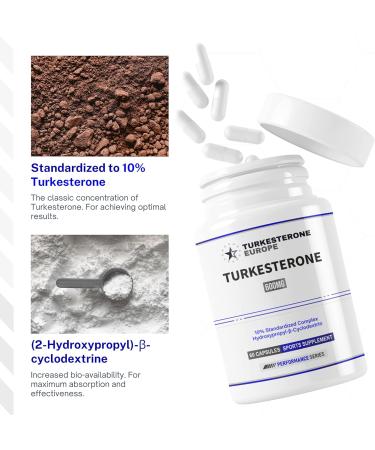 Turkesterone Europe 10% Complex with Hydroxypropyl---Cyclodextrin - 60 Capsules (500 mg) - Buy Online on GoSupps.com