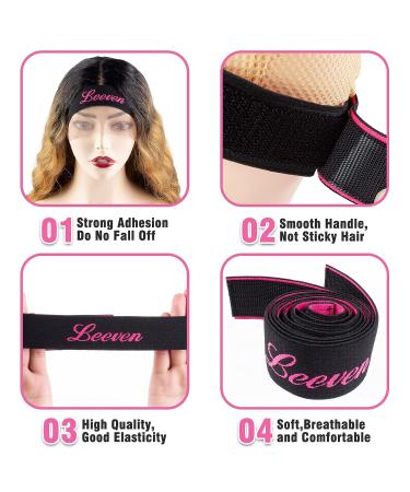 Leeven 5 Pcs Elastic Band for Wig Edges + Hair Edge Brush | Adjustable Lace Melt Bands for Lace Frontal Wigs | Edge Wrap Tool - Buy Online on GoSupps.com