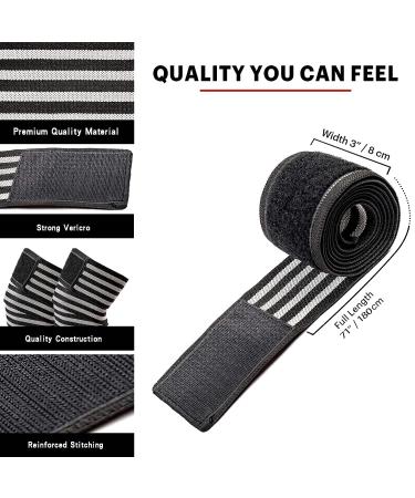 Serichamk Grey Black+Grey Knee Wraps for Weightlifting - Support and Stability - Buy Online on GoSupps.com