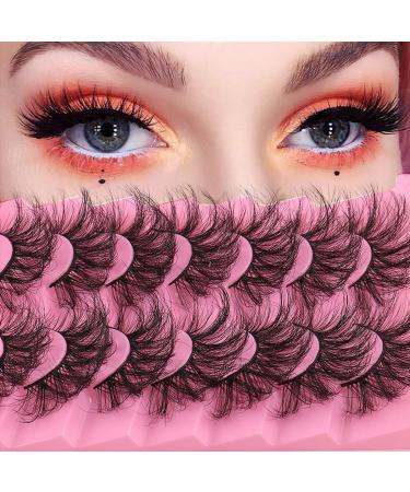 False Eyelashes Natural Lashes Mink fake Russian Strip DIY Lashes Fluffy 7 Pairs Volume Fake Eyelashes Extension Valentine's Day