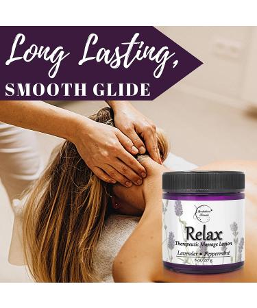 Brookethorne Naturals Relax Therapeutic Massage Lotion 8oz with Lavender & Peppermint Essential Oils - Buy Online on GoSupps.com