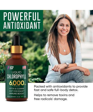 Premium Chlorophyll Liquid Drops 6000mg - Immune Boost, Energy Increase, Digestion Support, Fast Detox - Non-GMO, Vegan - Buy Online on GoSupps.com