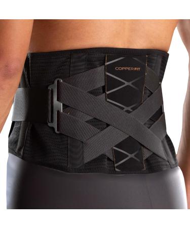 Copper Fit X-Back Brace for Lower Back Pain Lumbar Support Herniated Disc Sciatica Arthritis Adjustable Breathable Design - for Men and Women (Small/Medium) Small/Medium (28"-36")
