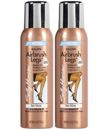 Sally Hansen Airbush Sun Self-Tanner for Legs-Tan Glow-4.4oz 2 pack