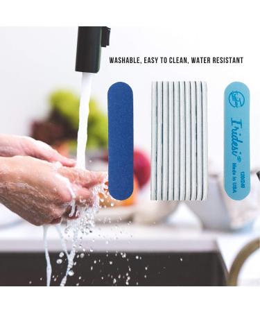 Iridesi Professional Mini Blue Finger Nail Files 120/240 Washable Emery Boards - Pack of 12 - Buy Online on GoSupps.com