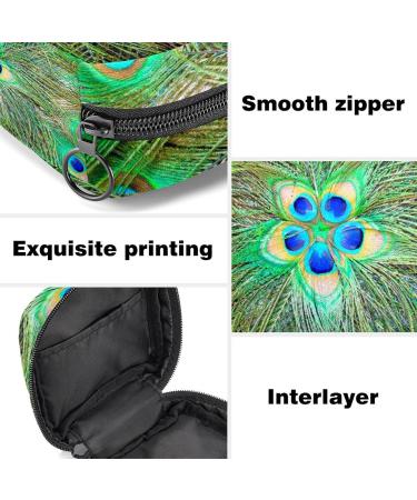 Sanitary Napkins Storage Bag | Menstrual Cup Bag | Large Capacity Makeup Organizer | Peacock Feathers | Travel Essential for Girls - Buy Online on GoSupps.com
