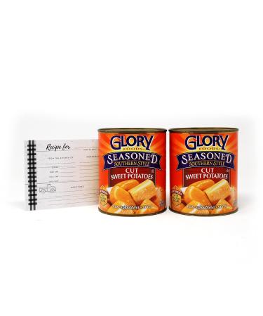 Glory Foods Cut Sweet Potatoes Canned, 2 Pack of 29 oz cans, Seasoned Southern Style with exclusive JFS Recipe Card