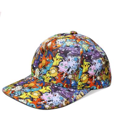 Baseball cap for children flat adjustable baseball cap cartoon hats for boys and girls baseball cap cap for children from 7 years (multi-colored)
