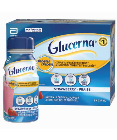 Glucerna Nutritional Drink Meal Replacement Shakes Complete Balanced Nutrition For People With Diabetes Strawberry 6 x 237-mL Bottles