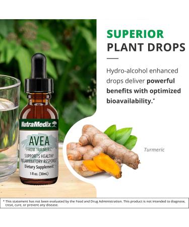 NutraMedix Avea Turmeric Extract - Liquid Turmeric Supplement for Stress Mood Support & Promoting a Healthy Inflammatory Response - Daily Stress Relief Drops (1oz / 30ml) 1 Fl Oz (Pack of 1) - Buy Online on GoSupps.com