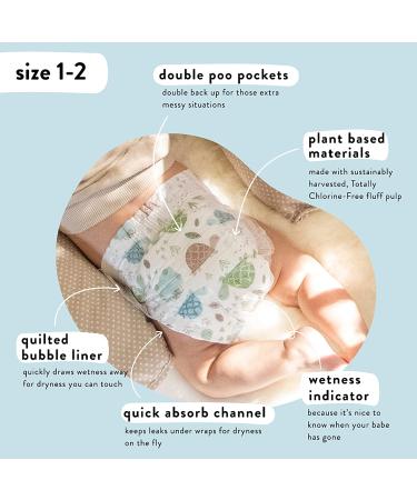 The Honest Company Clean Conscious Diapers - Rose Blossom + Tutu Cute | Size 1 (8-14 lbs) 80 Count | Plant-Based & Sustainable - Buy Online on GoSupps.com