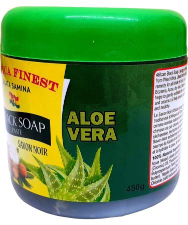 Africa Finest Natural Black Soap Paste (Aloe Vera) (Skin & Scalp Exfoliate & Hydrate) 450g - Buy Online on GoSupps.com
