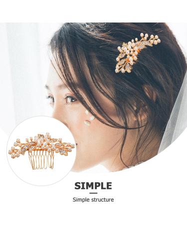PRETYZOOM Wedding Hair Comb Rhinestone Side Comb Pearl Headpiece Bride Hair Clips Sparkle Hair Accessories for Women Girls Party Prom - Buy Online on GoSupps.com