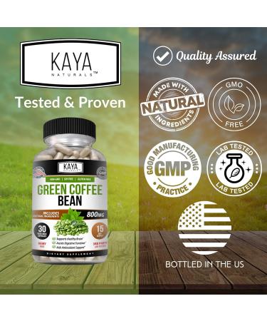 Kaya Naturals Green Coffee Bean Extract - Non-GMO Gluten-Free Supplement (30 Count (Pack of 1) - Buy Online on GoSupps.com