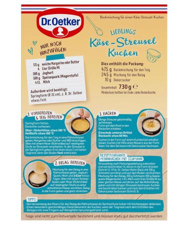 Dr.Oetker Cheese Sprinkles Cake Mix 6-Pack | Creamy Cheesecake Easy Baking 6 x 730 g - International Shipping Available - Buy Online on GoSupps.com