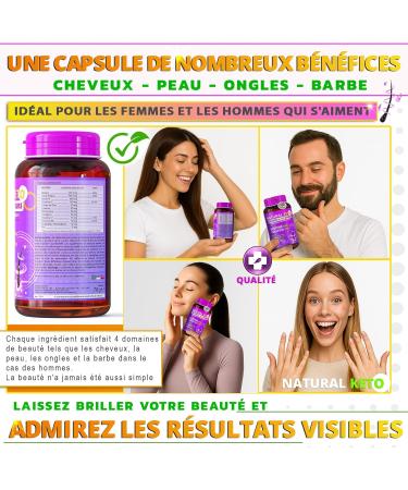 Biotine cheveux pousse rapide | complement alimentaire cheveux avec 12 vitamines | Pousse cheveux tr s rapide | chute de cheveux femme et homme | repousse cheveux | complement cheveux NATURALKETO  - Buy Online on GoSupps.com