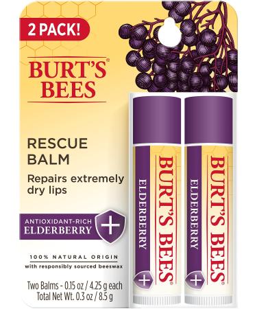 Burt's Bees Rescue Balm Elderberry 2 Pack 0.15 oz (4.25 g) Each - Buy Online on GoSupps.com