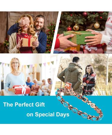 Yinox Magnetic Therapy Copper Bracelet for Women - Arthritis & Wrist Pain Relief with Turkish Turquoise | Fashion Meets Health (3500 Gauss) - Buy Online on GoSupps.com