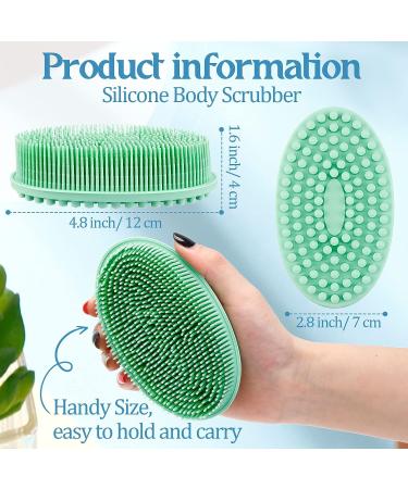 12 Pcs Silicone Body Scrubber Set - Exfoliating Bath Shower Brush for Sensitive Skin - Green, Blue, Pink - Men, Women, Kids - Buy Online on GoSupps.com
