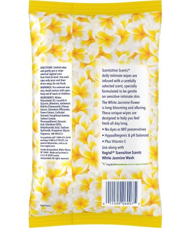 Vagisil Scentsitive Scents Intimate Wipes for Women - White Jasmine - Pack of 3 (90 Wipes) - Gynecologist Tested - Buy Online on GoSupps.com