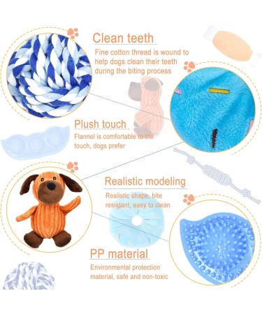 Shop Mulevip 8 Pack Puppy Toys - Squeaky Plush & Interactive Cotton Toys for Small & Medium Dogs - Buy Online on GoSupps.com