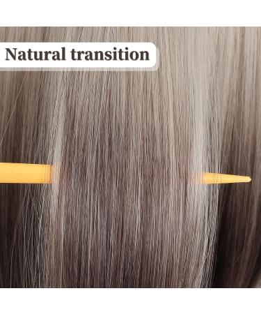 FAELBATY Short Bob Wig 14 Brown Blonde Ombre with Air Bangs | Shoulder Length Synthetic Cosplay Wig for Women - Dark Roots Gray Natural Hair | STR10B/89 - Buy Online on GoSupps.com
