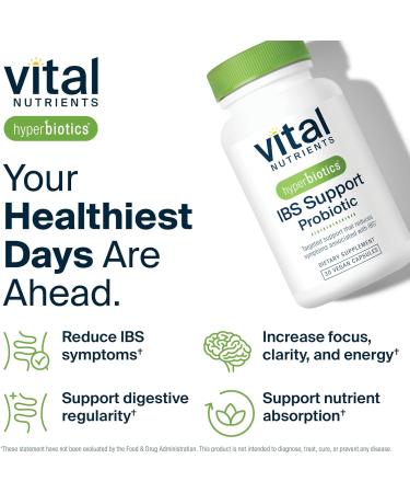 Hyperbiotics Vital Nutrients IBS Probiotic | Reduce Symptoms of IBS* | Clinically Studied Vegan probiotic for IBS Relief from Bloating Gas Diarrhea & Abdominal Discomfort* | 30 Capsules - Buy Online on GoSupps.com
