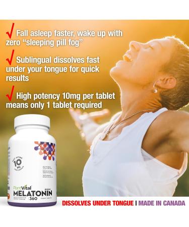 PlantVital Melatonin 10mg - Maximum Strength Fast Dissolve Tablets - Sleep Support Jet Lag Relief Sleep Aid Reset Sleep-Wake Cycle Restful Sleep - 360 Count 360 count (Pack of 1) - Buy Online on GoSupps.com