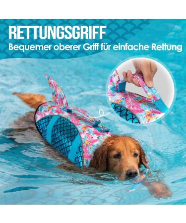 Shop Eyin Shark Shape Dog Swimming Vest | XL Blue - Strong Buoyancy & Adjustable Size for Safe Swimming & Boating - Buy Online on GoSupps.com