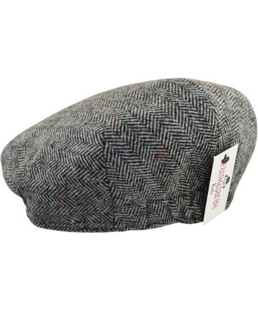 Faith & Sarah Kids Flat Cap - Tweed Herringbone/Tartan Peak Hat for Boys/Girls (2-12 Years) - Grey Chevron - Buy Online on GoSupps.com