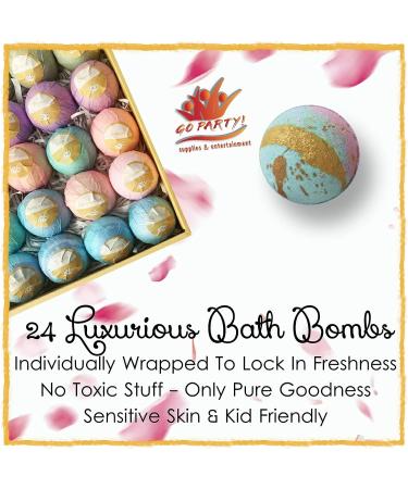 Party Favors for Women- Bath Bombs Gift Set. 24 Individually Wrapped Bath Bombs Fizzers in Drawstring Bags. Dry Skin Moisturize Bathbombs. Bulk Gifts for Women Party Favors & Wedding Favors! - Buy Online on GoSupps.com