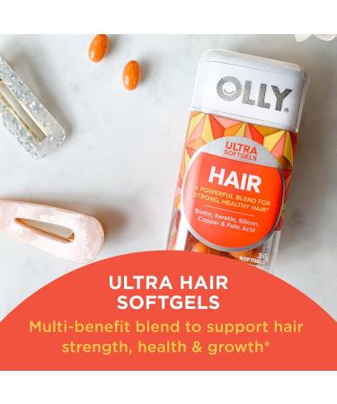 OLLY Ultra Strength Hair Softgels Supports Hair Health Biotin Keratin & Metabolism Gummy Rings Apple Cider Vinegar Vitamin B12 Chromium - Buy Online on GoSupps.com