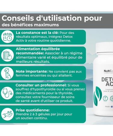 Nutrisolution I Detox Activ' I 90 Capsules I Detoxifying Food Supplement I Milk Thistle Detoxification of the Liver I Powerful and Fast Detox Cure I Elimination Toxins I Made in France - Buy Online on GoSupps.com