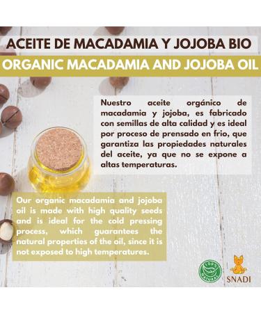 Snadi - Macadamia and Jojoba Oil Bio 100% Pure and Natural 125ml | Ideal for Hair Hydration and Shine | Anti-Frizz Benefits | Hair Strengthening | Split Ends - Buy Online on GoSupps.com
