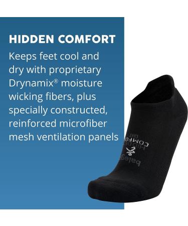 Hidden Comfort No-show Running Socks (4 Pairs) - Men and Women, White, Black, Charcoal, Gray, Medium - Buy Online on GoSupps.com