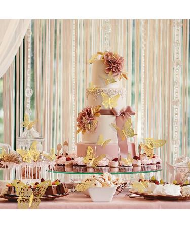 144Pcs 3D Gold Butterfly Wall Decor - 6 Styles & 3 Sizes | Party & Cake Decorations - Buy Online on GoSupps.com