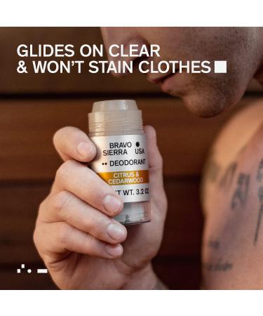 Bravo Sierra Aluminum-Free Natural Deodorant for Men 2-Pack - Citrus & Cedarwood - 3.2 oz - Paraben-Free, Baking Soda Free - Vegan & Cruelty-Free - Buy Online on GoSupps.com