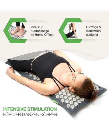 Buy Backlaxx Acupressure Mat & Pillow for Neck & Shoulder Relief | Gray Massage Mat for Relaxation | International Shipping Available - Buy Online on GoSupps.com