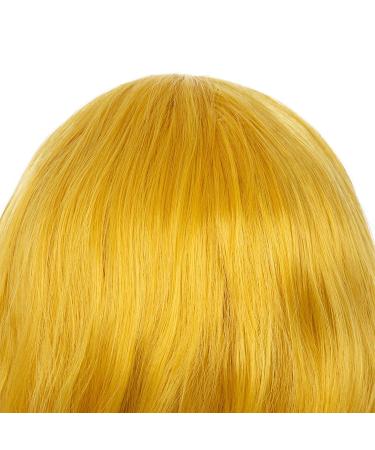 Beweig Yellow Long Curly Wavy Wig for Women - 25 inch Synthetic Hair Halloween Cosplay Party Wig - Buy Online on GoSupps.com