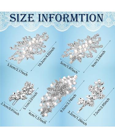 Elegant 6-Piece Rhinestone Bridal Hair Clip Set - Wedding Hairpins with Faux Diamond, Crystal, and Pearl - Metal Hair Accessories for Women and Girls - Buy Online on GoSupps.com