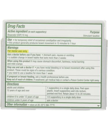 Dulcolax Suppository 10mg - 8 Count Pack - Fast & Effective Relief - Buy Online on GoSupps.com