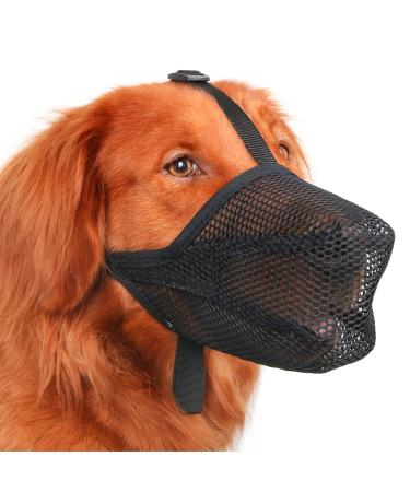 Muzzle for dogs soft muzzle for small medium-sized and large dogs adjustable puppy muzzle baskets to catch bite licking and chewing enables black m- (snout: 9 "-10 ")