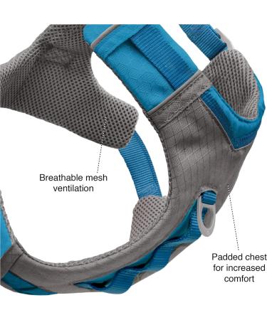 Kurgo Journey Air Dog Harness - Padded Chest & Back Handle for Dogs 2-5 kg XS Size - Blue/Gray - Buy Online on GoSupps.com