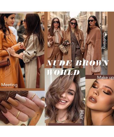 Neutral Nude Brown Gel Nail Polish Set - Gelike EC Fall Collection | UV Soak Off, Non-Toxic, DIY Salon Manicure at Home - #005 - Buy Online on GoSupps.com