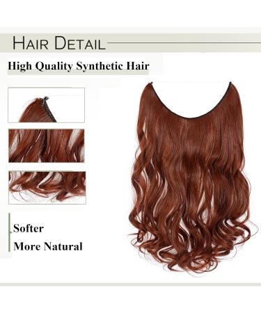 One Piece Wire In Hairpieces Matte Material Invisible Hair Extension Synthetic Wavy For Women Beauty 20 Inch Red Brown & Orange 20 Inch - Wavy Red Brown & Orange - Buy Online on GoSupps.com