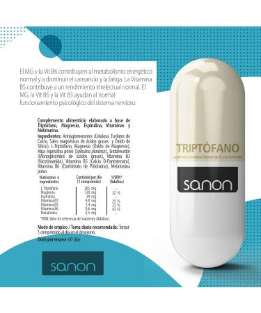  SANON Sanon Triptophane 60 Capsules 750 mg - Buy Online on GoSupps.com