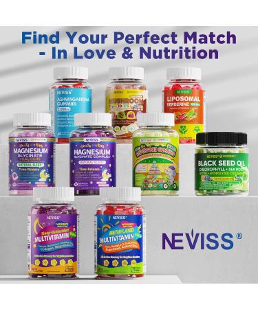 Neviss Magnesium Glycinate + Calcium Filled Gummies for Adults and Kids 4+ Kids Sleep Gummies Melatonin Free Sugar Free Magnesium Supplement with B6 D3 L-Theanine for Zzz & Relax Brain Bone Muscle - Buy Online on GoSupps.com