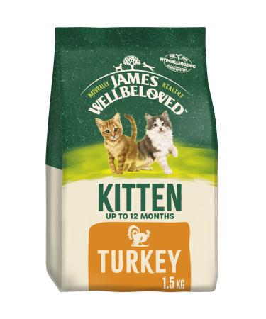 James Wellbeloved Junior Turkey 1.5 kg Bag Hypoallergenic Kitten Dry Cat Food Turkey 1.5 kg (Pack of 1)