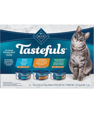 Tastefuls Natural Wet Cat Food Chicken Turkey/Chicken and Ocean Fish/Tuna Pate Variety Pack 5.5 oz 12 ct. Variety Pack Turkey Chicken & Oceanfish Tuna Pate Lg Cans - Buy Online on GoSupps.com